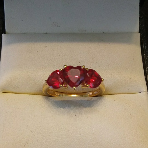estate 925 Jewelry - 3.00ctw Lab Created Ruby 14kt Gold/925